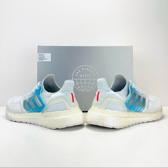 Adidas Primeblue Ultraboost 20 Women Athletic/Running Shoes Size 8.5 White Blue - Picture 4 of 16